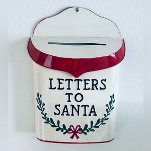 Vintage “Letters To Santa” Metal, Hanging Mailbox  Farmhouse Christmas!!